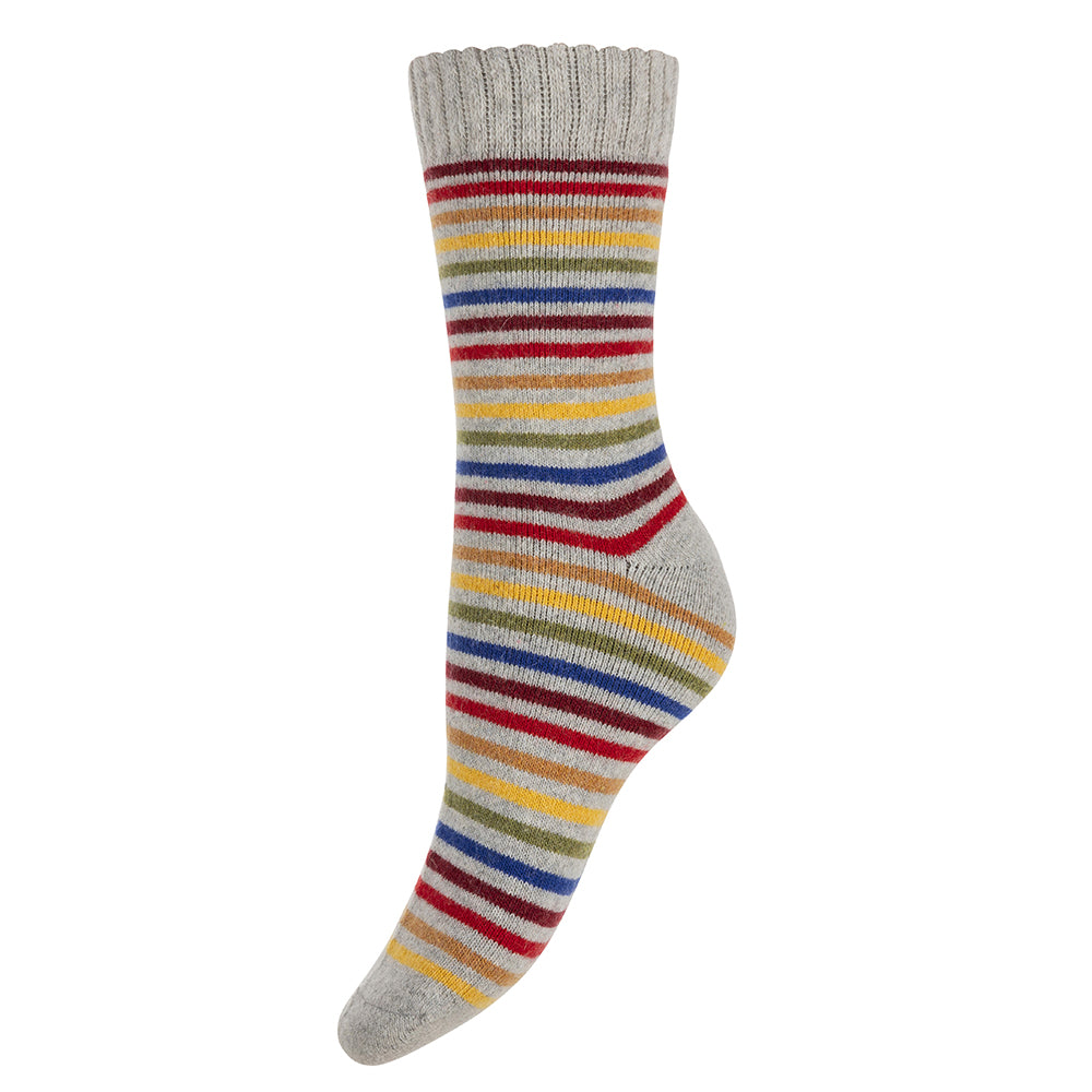Multi coloured striped Wool Blend socks