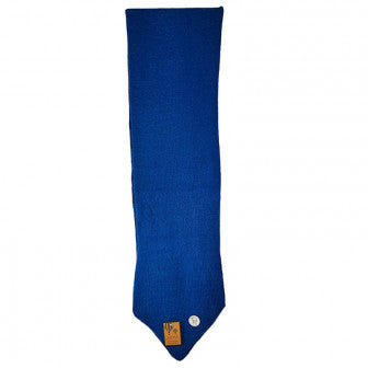 Fine knit blue scarf with shaped ends