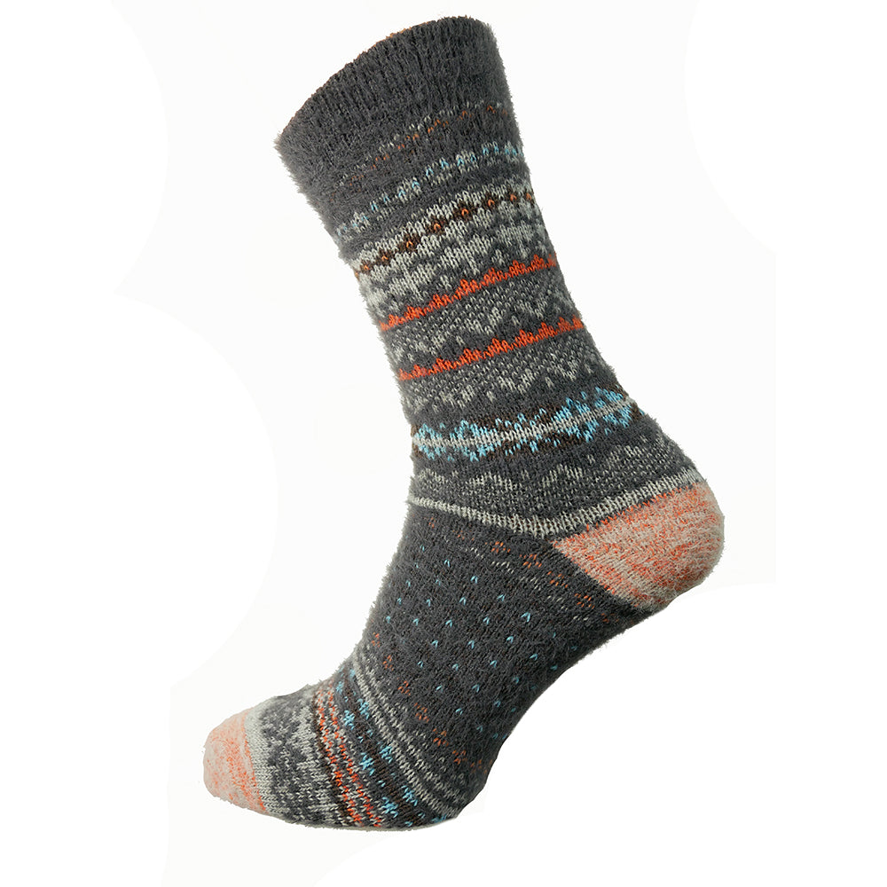 Dark Grey and black patterned Wool Blend socks