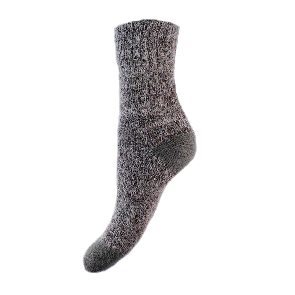 Grey soft socks with contrasting heel and toe