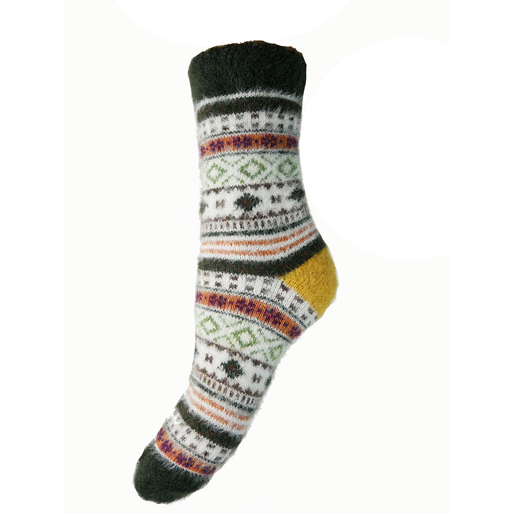 Black white and brown patterned Wool Blend socks