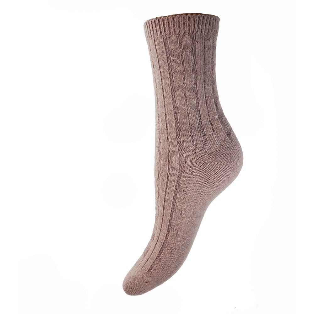 Pale purple ribbed wool blend sock size 4-7 UK
