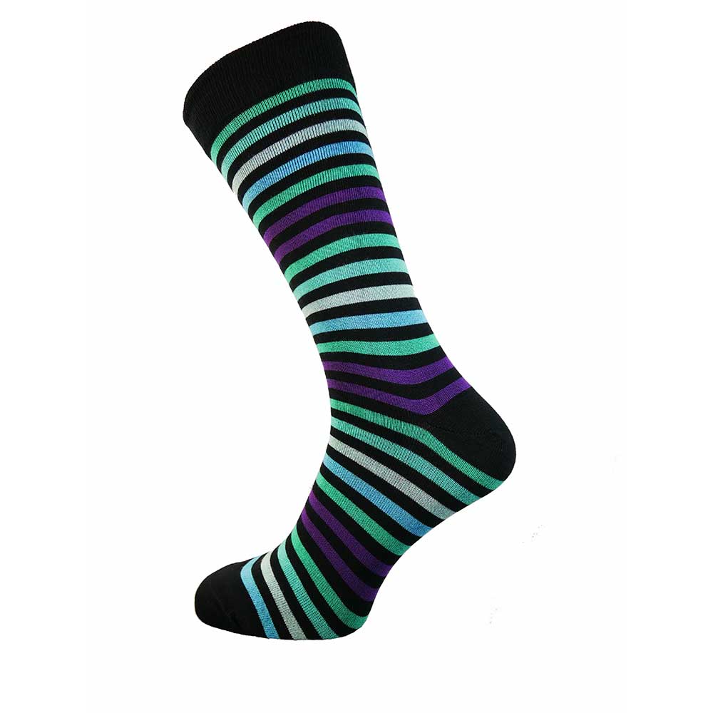Black and blue striped Bamboo sock