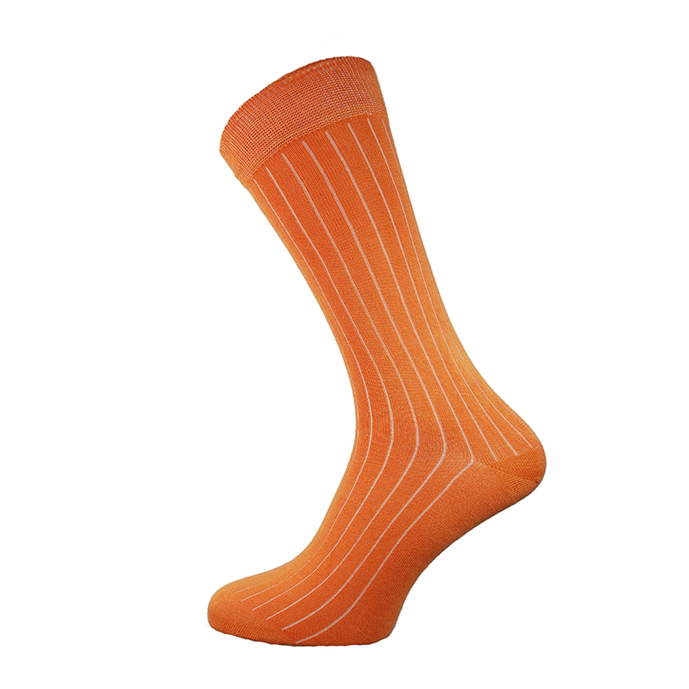 Orange ribbed bamboo socks