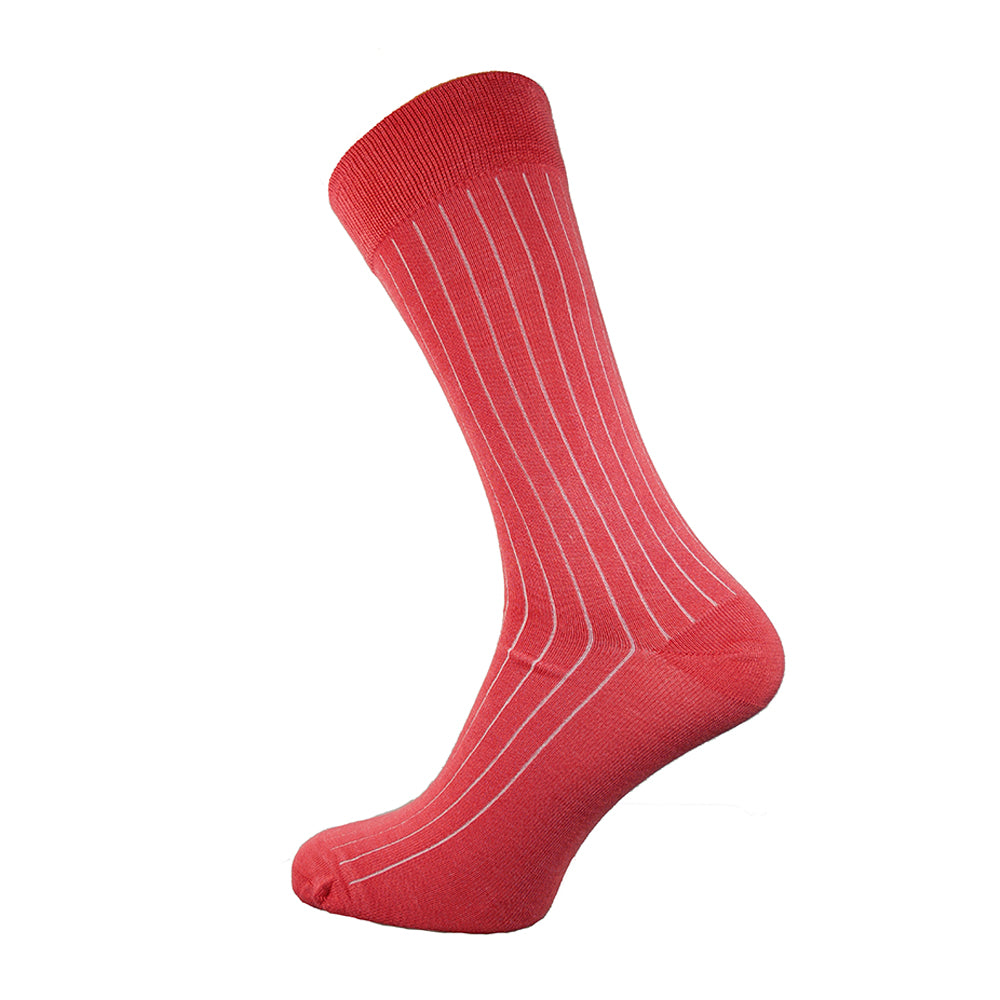 Red ribbed Bamboo sock