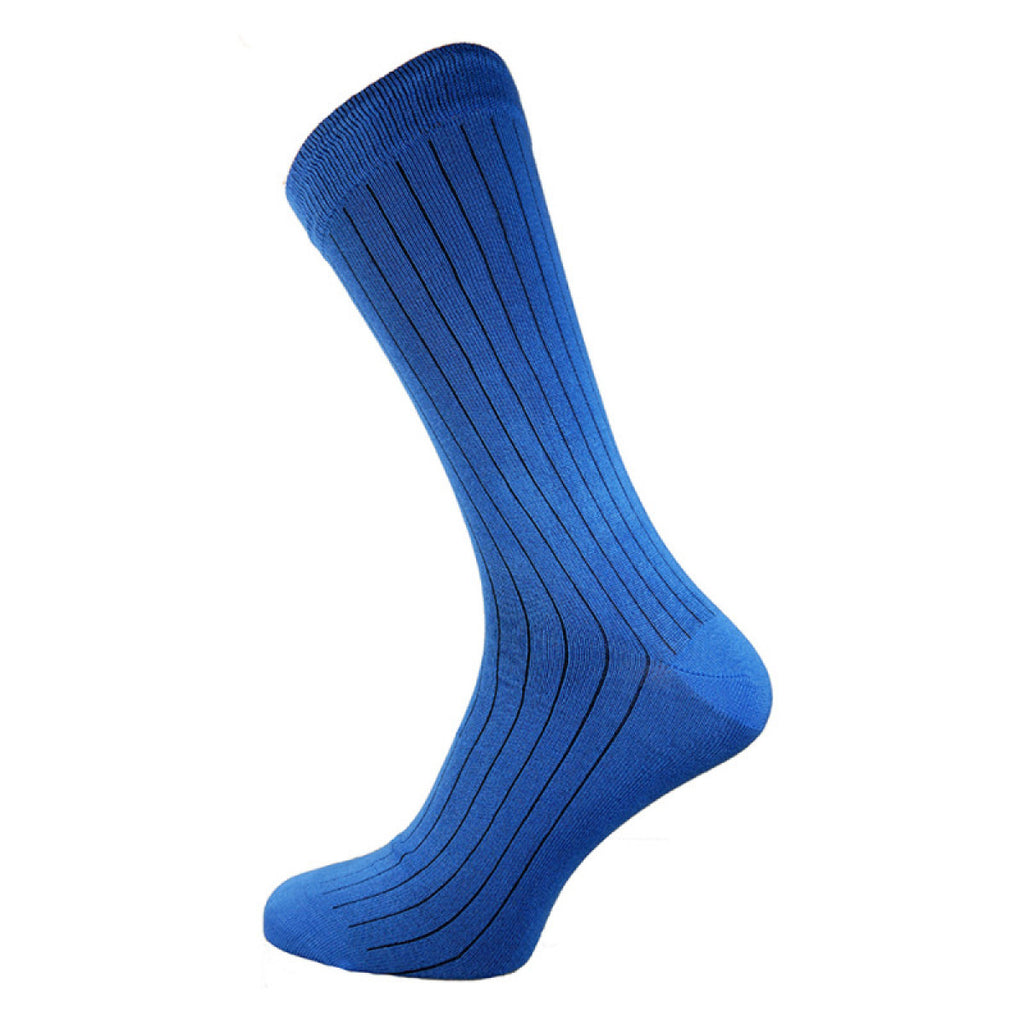 Blue ribbed bamboo socks